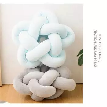 Практичная утолщенная однотонная подушка для спины INS Knitting Knot Star Shape Sofa для офиса темно-синий