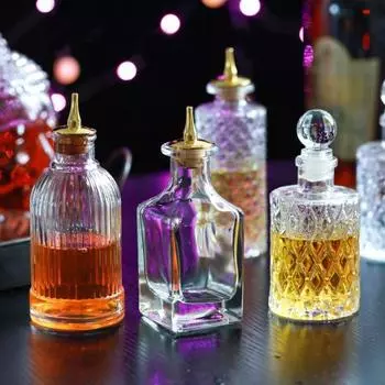Практичная винтажная бутылка биттера в японском стиле, роскошная бутылка-дозатор биттера с прозрачной крышкой для виски