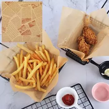Практичная водонепроницаемая упаковка, толстая бумага для упаковки хлеба, гамбургеров, пищевых продуктов, аксессуары для фритюрниц, жиронепроницаемая бумага S 100pcs