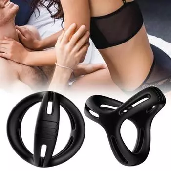 Практичное кольцо на член, мягкое кольцо с тремя кольцами для увеличения задержки эякуляции, кольцо для фаллоимитатора, мужское питание