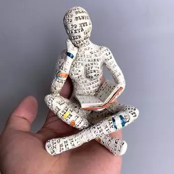 Практичное, привлекательное, изящное украшение для рабочего стола, статуэтка читающей женщины, декор книжной полки из целлюлозы для стола A