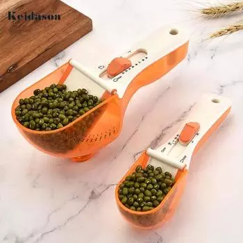 Практичное точное измерение, пластиковая мерная ложка, хорошее сцепление, количественная ложка, кухонный гаджет L оранжевый