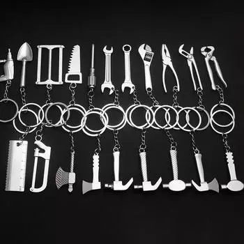 Практичные инструменты, брелки, кольца, держатель, подвески, молоток, отвертка, гаечный ключ, подарочные аксессуары
