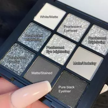 Практичные косметические тени для век Блестящие 9 цветов макияжа глаз 1pc чёрный