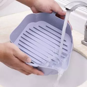 Практичные, легко чистящиеся, многофункциональные, жиронепроницаемые, безопасные для микроволновой печи, аэрофритюрницы, кастрюля, кухонные аксессуары, кастрюля для аэрофритюрниц серый