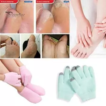 Практичные моющиеся яркие цветные увлажняющие перчатки с гелевой подкладкой для ухода за сухими руками в салоне розовый