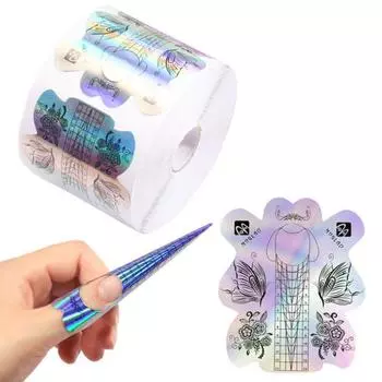 Практичные наклейки для наращивания ногтей, сильная липкость, очаровательный блестящий визуальный эффект 100pcs