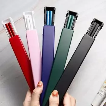 Практичные палочки для еды для обеда, нескользящие, для длительного приготовления розовый