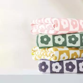 Практичные полотенца для мытья лица и тела, аксессуары для ванной комнаты, прямоугольные полотенца для лица с мягкой текстурой, хозяйственные принадлежности 75x35 зелёный