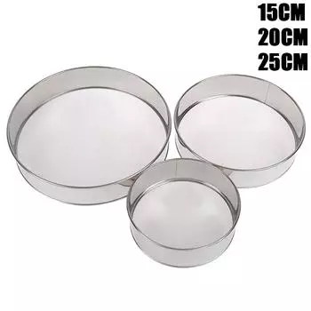 Практичные три типа сито для муки из нержавеющей стали, круглое сито для выпечки, сито для сахарного порошка 1(15CM)