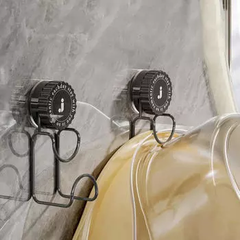 Практичные железные крючки с присоской, настенная бесследная полка для хранения раковины, вращающийся крючок для раковины без отверстий, для кухни/душевой комнаты One Size белый