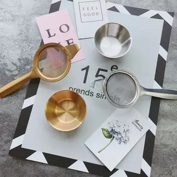 Практичный 1 комплект тонких фильтров для чая Kongfu, сетчатый дуршлаг из нержавеющей стали, многоразовый заварочный чайник с ручкой L серебряный