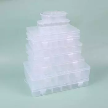 Практичный 24 сетчатый отсек, пластиковый прозрачный ящик для хранения ювелирных изделий, серьги, бусины, винт, держатель, чехол, органайзер для дисплея, контейнер