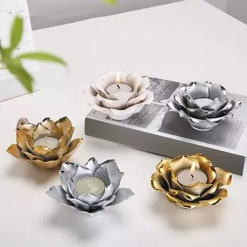Практичный 3D подсвечник в виде цветка розы, ручная работа, простой подсвечник в виде лотоса, изысканная имитация цветочных украшений для свадебной вечеринки
