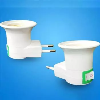 Практичный адаптер для мухобойки с вилкой ЕС E27, гнездо для лампочки, конвертер с выключателем 1pc