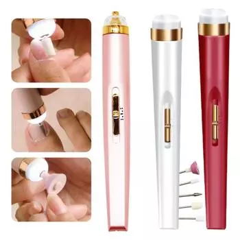 Практичный электрический маникюр, украшения для ногтей, художественная ручка 5 в 1, регулировка одной клавиши, лак для ногтей красный