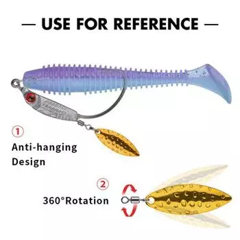 Практичный антикоррозийный портативный спиннер с блестками, металлический кривошипный крючок, рыболовные снасти, джиг-головка 3g