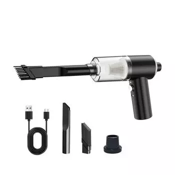 Практичный автомобильный пылесос, сильное всасывание, малошумная глубокая очистка чёрный