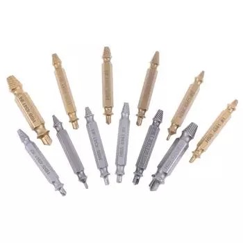 Практичный экстрактор для винтов со сломанной головкой и титановым покрытием, инструмент для ремонта сломанной проволоки, винт с двойной головкой, инструмент для удаления скользящих зубов серебряный