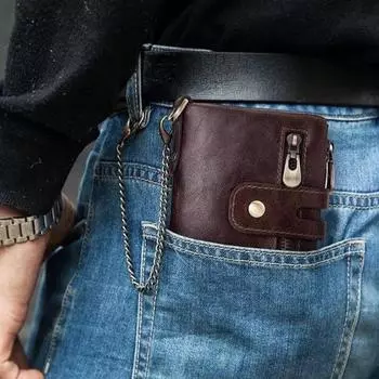 Практичный безопасный кошелек с пряжкой, индивидуальные сетки, большая емкость, модный кошелек из коровьей кожи для кофейный