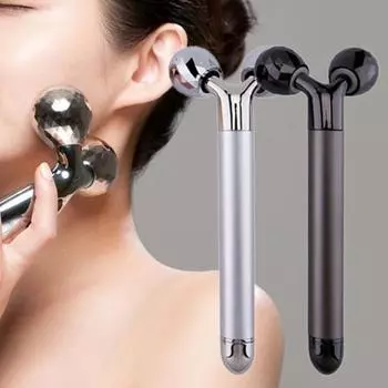 Практичный безопасный уход за кожей лица роликовый электрический Y-образный 3D массажер для красоты для дома чёрный