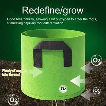 Практичный, большой емкости, легкий мешок для посадки овощей, садовый горшок для картофеля, принадлежности для выращивания 1 Gallon зелёный