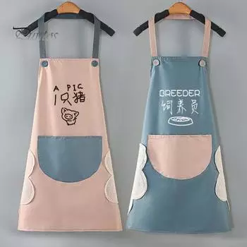 Практичный большой карманный многоразовый фартук для выпечки, дизайнерский фартук для приготовления пищи, рабочая одежда, спецодежда для дома, товары для дома чёрный