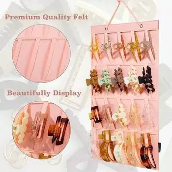 Практичный большой вместительный дисплей, фетровый большой органайзер для заколок для волос, хранение ювелирных изделий, принадлежности для спальни, большой органайзер для заколок для волос синий