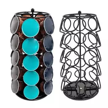 Практичный держатель для кофейных капсул с 35 отверстиями, вращение на 360 градусов, длительное хранение