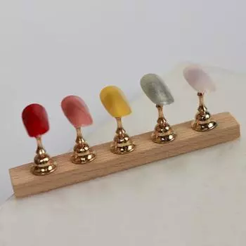 Практичный держатель для ногтей с высокой адсорбционной способностью, бамбуковое основание, практика маникюра C