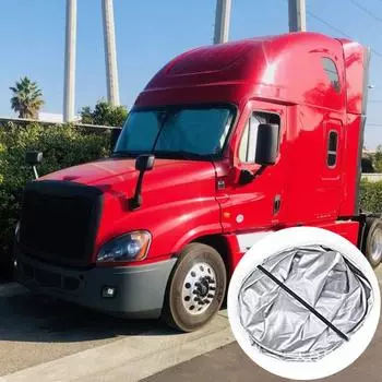 Практичный двойной круглый серебристый солнцезащитный козырек для грузовика, лобовое стекло, боковое окно, автомобильные аксессуары