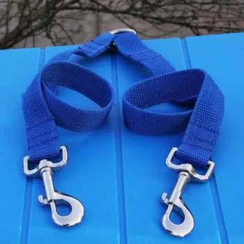 Практичный и удобный прочный гибкий универсальный поводок с двойной тягой для домашних животных для путешествующих собак S чёрный