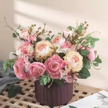 Практичный искусственный цветок, не выцветающий, яркий цвет, декоративный розы красного