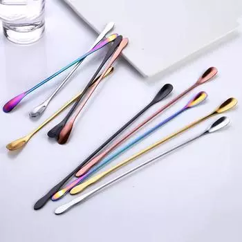 Практичный кофейный совок из нержавеющей стали, кофейная ложка с длинной ручкой, десертная чайная ложка, столовая посуда, мороженое, кухонный инструмент