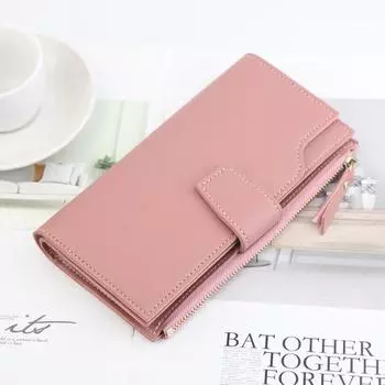 Практичный кошелек-клатч, складное фото-окно, большая вместимость кофейный