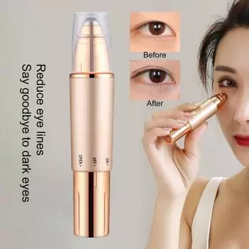 Практичный массажер для глаз. Увлажняет тонкие линии. Многофункциональный. Осветляет темные круги. ярко-розовый/золотистый