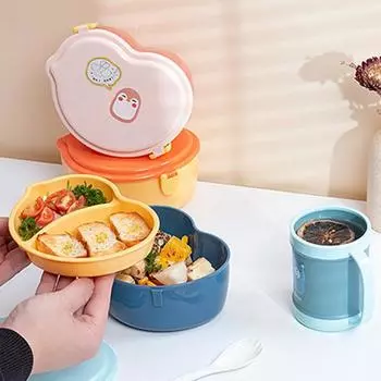 Практичный микроволновый сейф с защитой от протечек, 3 цвета, портативный чехол Bento, школьный контейнер для хранения еды, предметы домашнего обихода, чехол Bento оранжевый