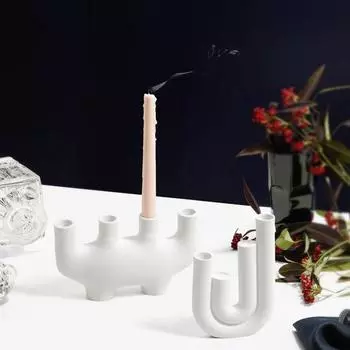 Практичный многоцелевой белый современный креативный подсвечник в скандинавском стиле, подарок на новоселье, подсвечник-столб
