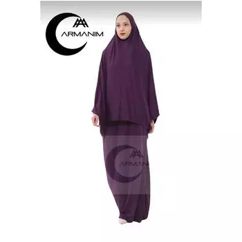 Практичный молитвенный хиджаб из двух частей с рукавами «летучая мышь» Armanim и платком