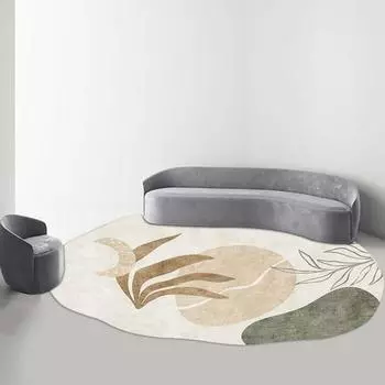 Практичный мягкий легкий прикроватный коврик с принтом листьев, нестандартная площадь коврика для спальни 60x90cm