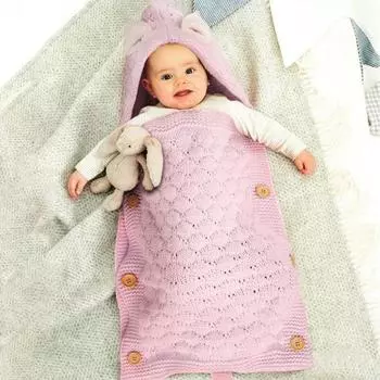 Практичный мягкий утолщенный детский спальный мешок осенний теплый спальный мешок для малышей одеяло для коляски для дома светло-розовый