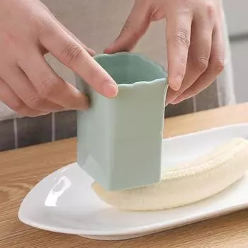 Практичный нескользящий режущий нож из нержавеющей стали с хорошим захватом, резак для фруктов, товары для дома, резак для бананов жёлтый