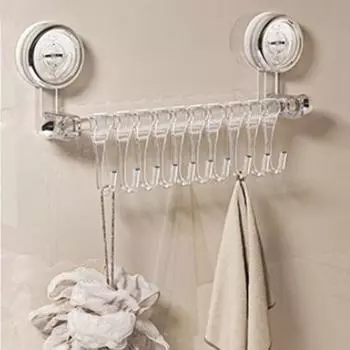 Практичный пластиковый держатель для полотенец на присоске, съемный, экономящий место, настенный держатель для полотенец для душа с крючками, для кухни серый