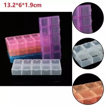 Практичный пластиковый ящик для хранения на 10 ячеек, идеально подходящий для деталей и чипсов для поделок белый