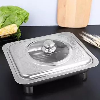 Практичный поднос для еды Chafing Dish из нержавеющей стали, металлический горшок, сковорода, сковорода, подогреватель для блюд, кухня серебряный