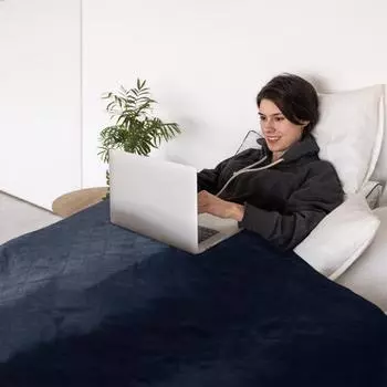 Практичный портативный двухзонный электрический спальный мешок с подогревом 45 градусов по Цельсию, устойчивый к холоду для использования на открытом воздухе чёрный