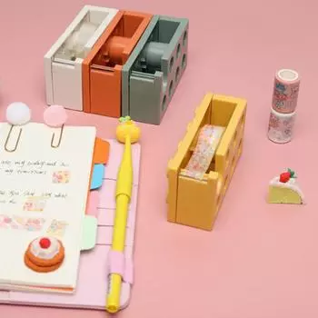 Практичный прочный Диспенсер для наклейки ленты, безопасный диспенсер для ленты, прямоугольник жёлтый