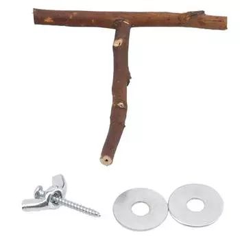 Практичный продукт Натуральная деревянная игрушка-качели для попугая Игрушка для жевания попугая Бревно Т-образная рама для качелей Подвесная станция Бар Товары для животных One Size