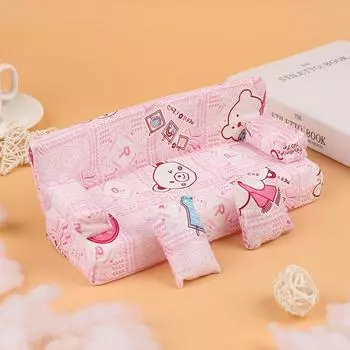 Практичный розовый стул софы ткани пользы кукольного дома цвета и 2 подушки