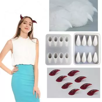 Практичный силиконовый аксессуар для 3D-рогов дьявола и когтей зверя с высокой термостойкостью и легким извлечением